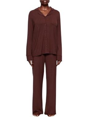 SKIMS Soft Lounge Ribbed Sleep Set Brown